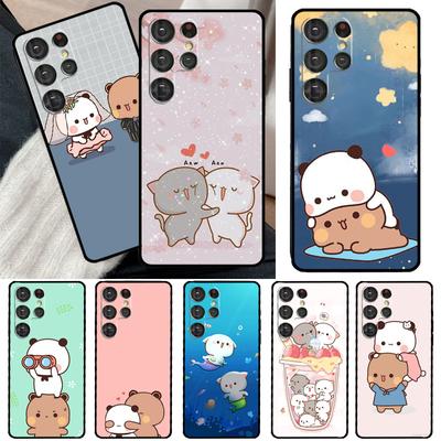 Capa de celular com estampa de gatos pêssego e goma para Samsung Galaxy S21 S22 Ultra Note 20 S8 S9 S10 Plus Note 10 Plus S20 FE