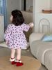 Korean Style Lace Romper Dress for Girls - Autumn Strawberry Princess Dress