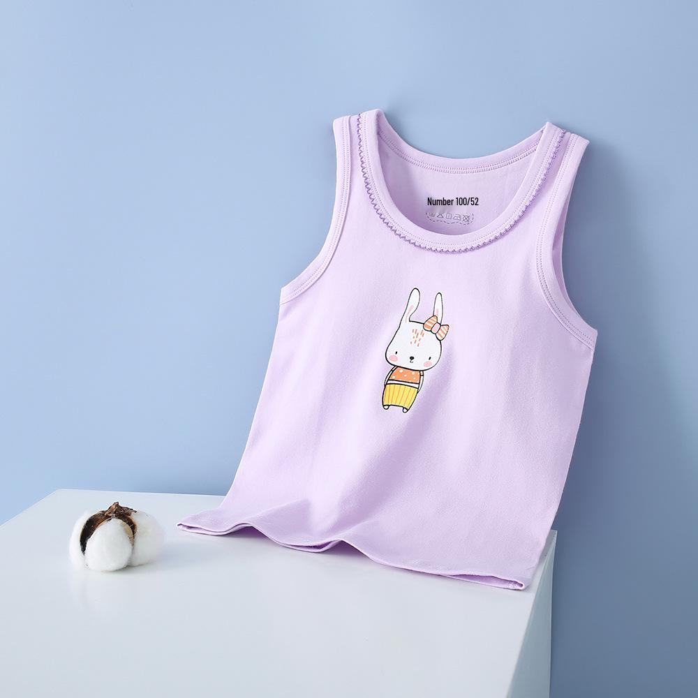 Summer Kids' Cotton Spaghetti Strap Vest - Colorful Base Layer for Boys and Girls