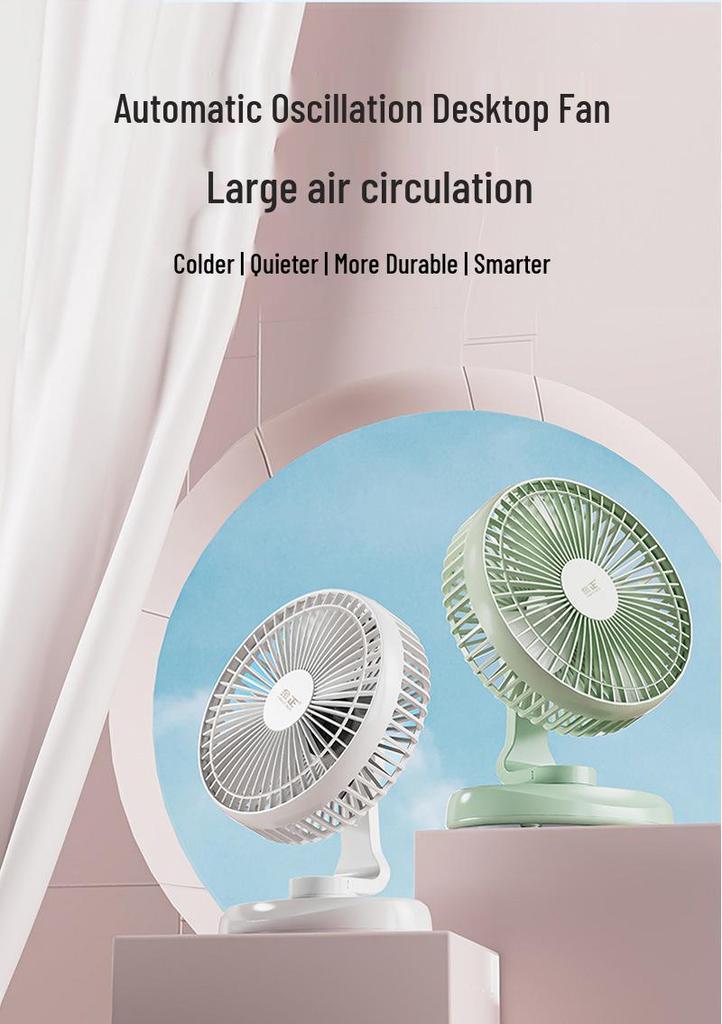 Jin Zheng USB Rechargeable Silent Desktop Fan for Dorms