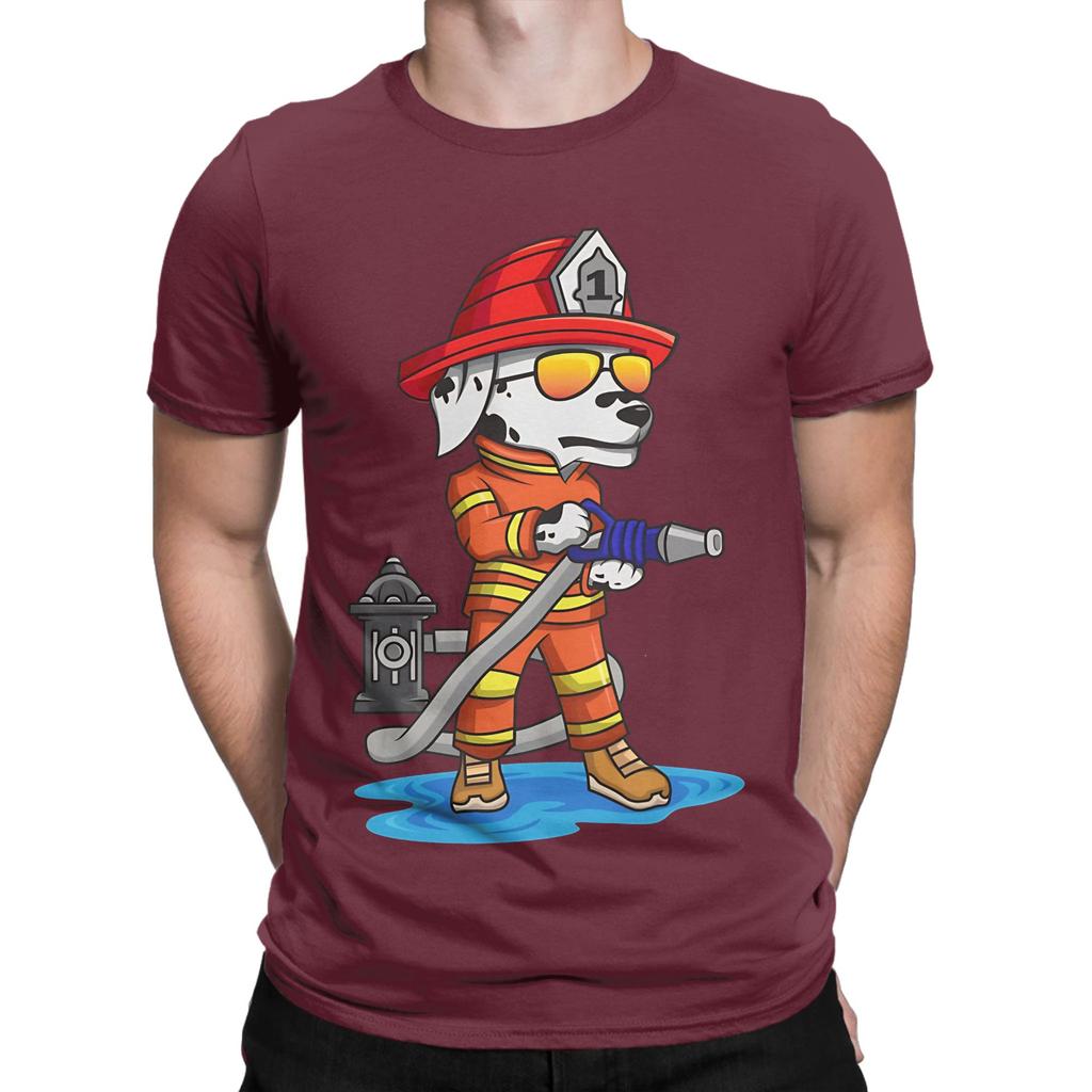 Firefighter FireUnisex Firedog Novelty 100 Cotton TShirt Sparky the Fire Dog Tees Tops For Unisex