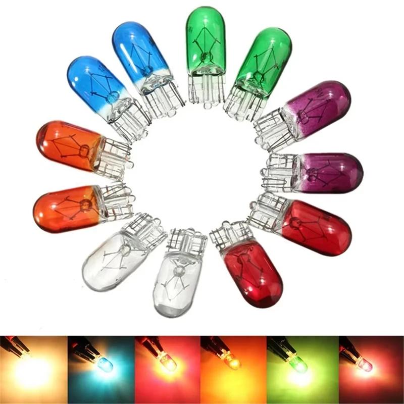 10Pcs Automotive T5 Halogen Bulb Single & Dual Filament Amber Bulb 12V 1.2W Brake/Signal/Licence Plate Light Auto Accessories