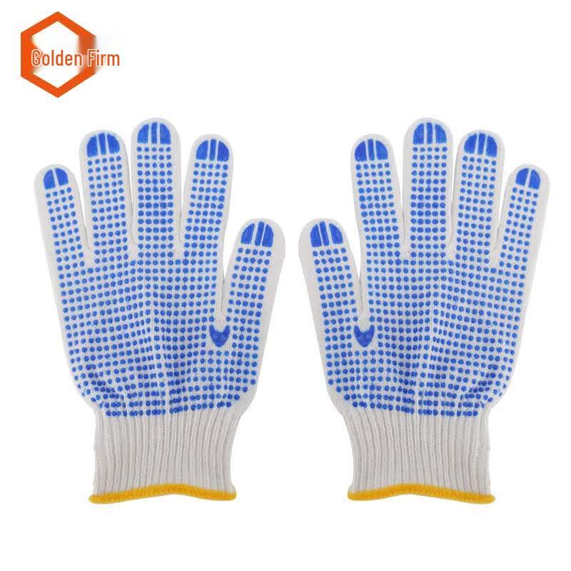 Jingu Lao KCyy-103 Нескользящие хлопковые рабочие перчатки One Size синий