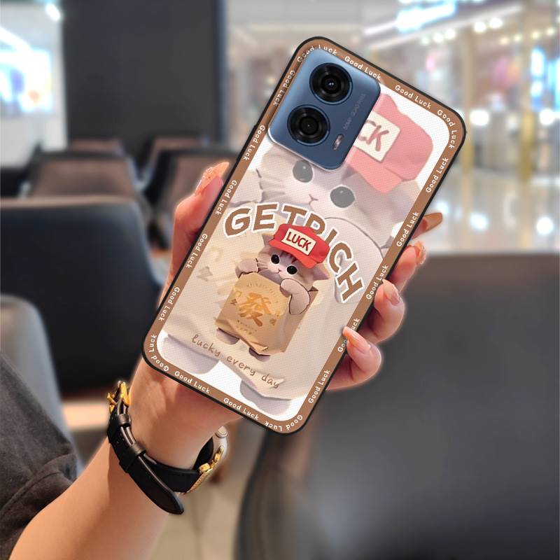 Phone Pouch Couple Phone Case For MOTO G24 Power TPU Soft Case Shockproof Durable Waterproof Cartoon Cute Protective