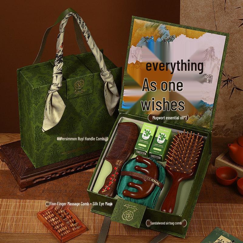 Elegant Wooden Comb Gift Set: Premium Mother's Day or Birthday Surprise for Mom, Mother-in-Law, and Elders