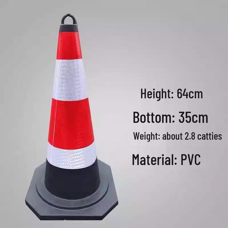 70cm Reflective PVC Road Safety Cone with Rubber Base