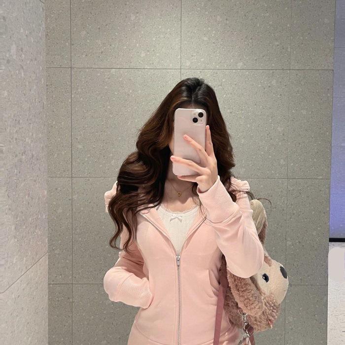 Women's Slim Fit Hooded Zipper Cardigan Jacket - Versatile & Sleek Sports Top