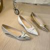 Fashion 2025 Temperament Shallow Single Shoes Women's New Inside High Wedge Pointed Toe Versatile Flat Shoes for Women