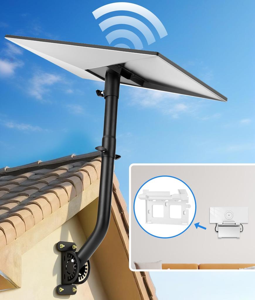 PAHTTO Starlink Gen 3 Mount 28.3-inch Adapter 2-in-1 Router Satellite Dish Wall Roof Evas Mount Kit All-metal 360-degree Rotatable Pole