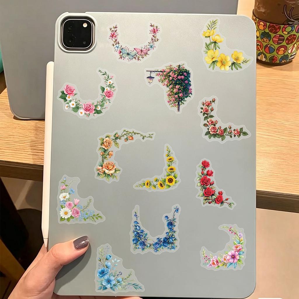 50Pcs/Set Healing Flower Frame Series 04 PET Stickers Waterproof DIY Fashion Doodle Decals Stickers