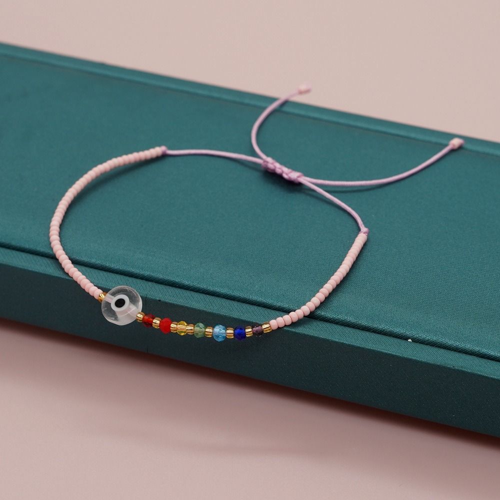 

Браслеты с разноцветными кристаллами в греческом стиле с рисовыми бусинами Браслет с предсказаниями из демонического глаза для девочек