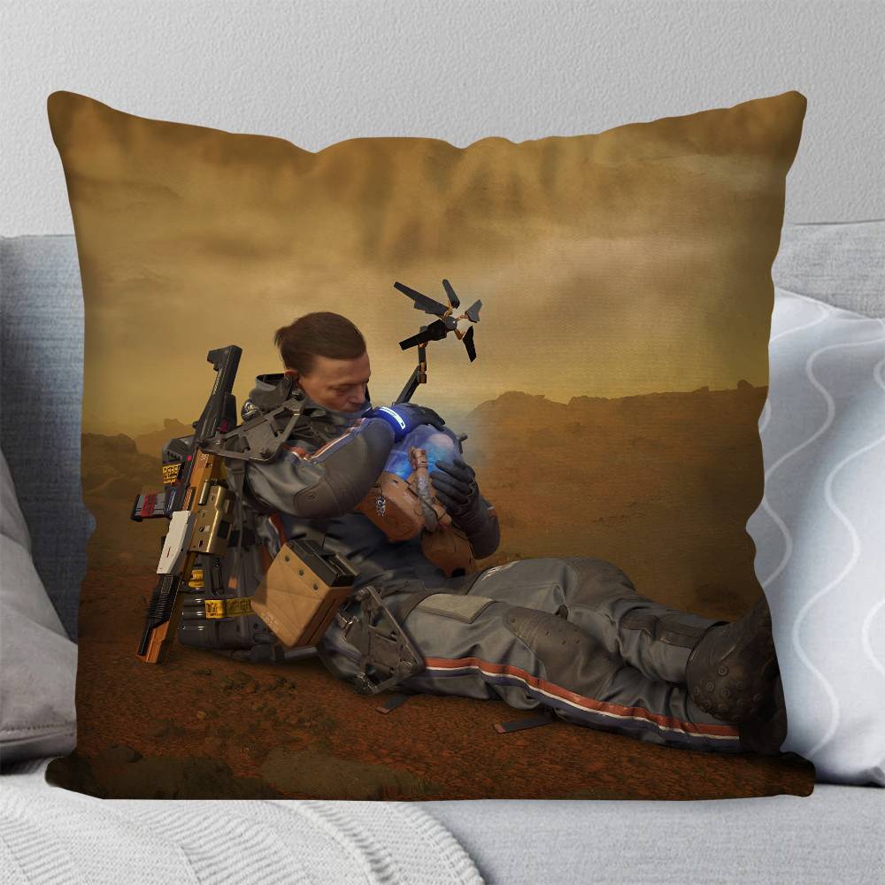 Game Death Stranding Pillow Case Square Pillow Bedroom Sofa Leisure Comfort Cushion Car Living Room Home Decoration