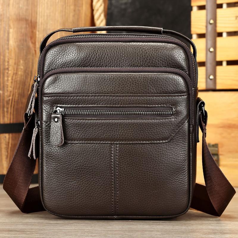 New Top Layer Cowhide Men's Shoulder Bag Trend Versatile Leather Outdoor Casual