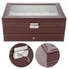 Caja de Regalo para Joyería de 12 Ranuras Organizador de Adornos de Doble Capa Elegante Caja para Relojes y Joyas Empaque de Regalo
