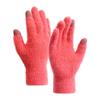 1 Pair Unisex Winter Gloves Thick Plush Five Fingers Non-slip Touch Screen Solid Color Stretchy Heat Retention Cycling Outdoor Activity Gloves