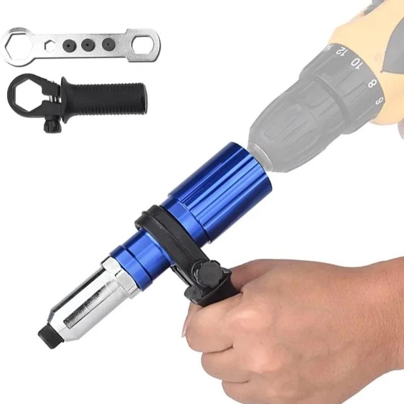 Elektryczny pistolet do nitowania 2.4mm-4.8mm nitonakrętka adapter do wiertarki akumulatorowe narzędzie do nitowania wkładka nakrętka pociągnij narzędzie do nitowania