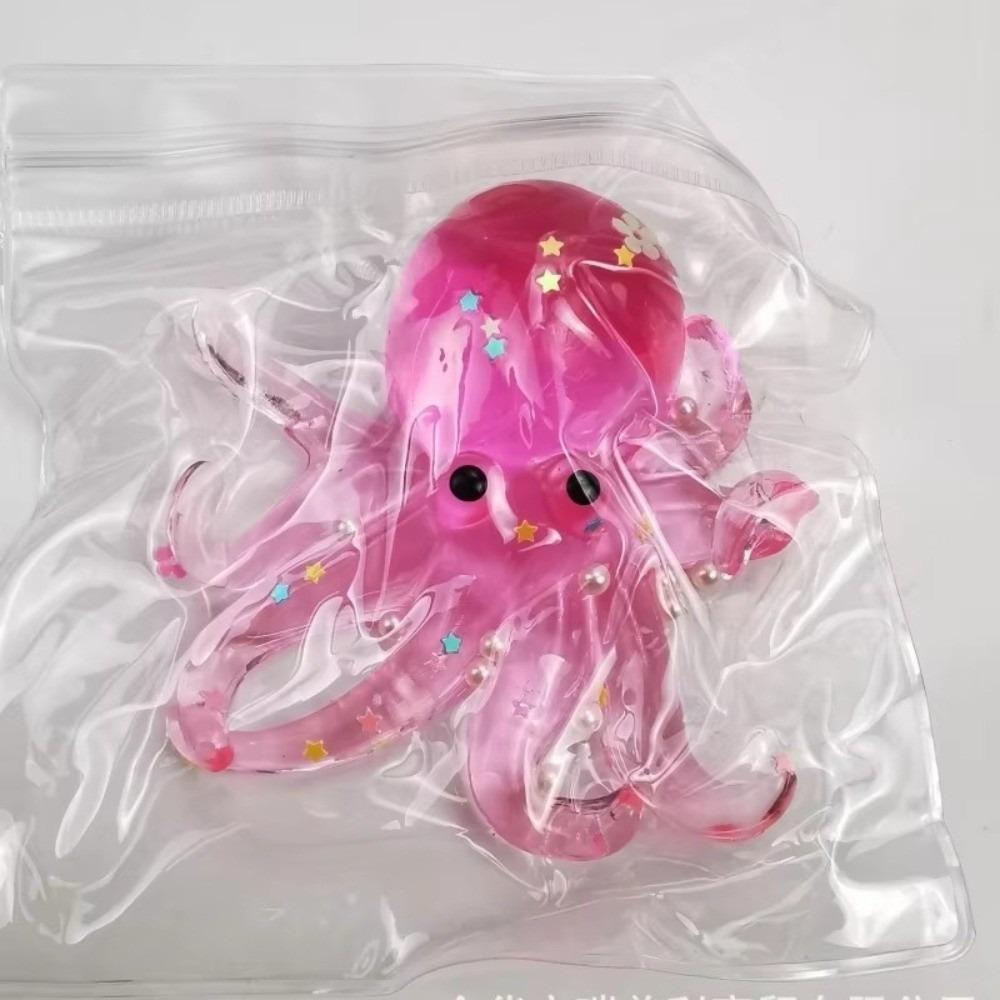 Sugar Filled Glitter Octopus Squishy Simulation Stress Relief Toy  For Stress Anxiety Relief