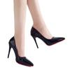 Temperament shallow mouth fashion high heels women's autumn new red sole pointed professional single shoes women's large size 4344 heels