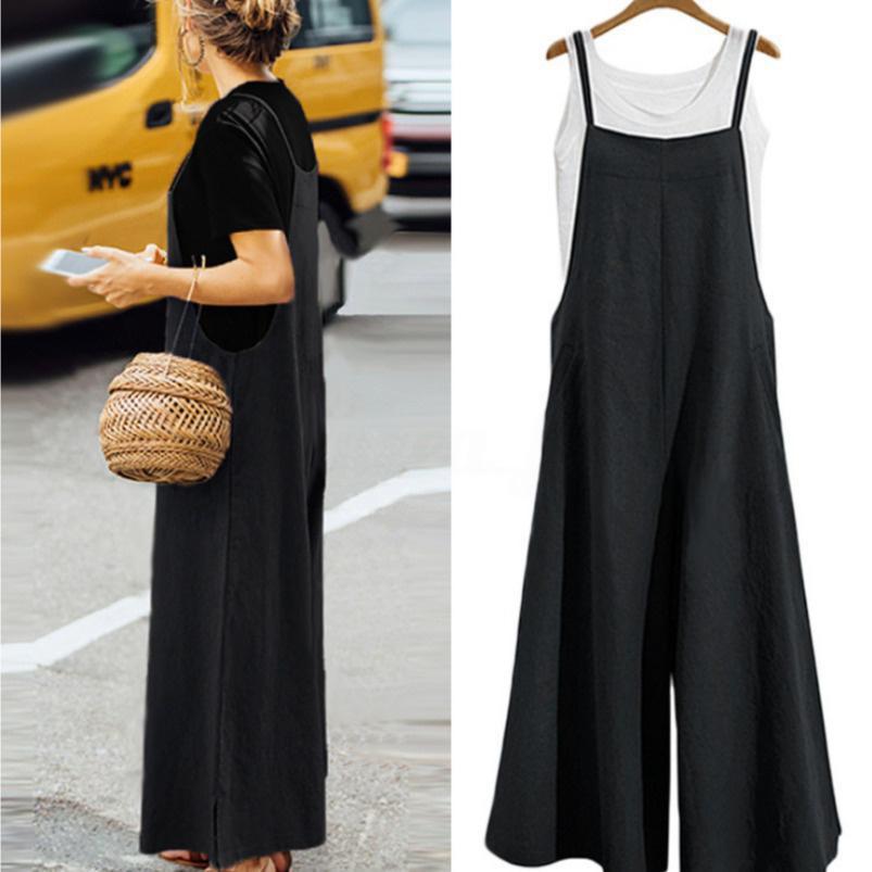 

Женский комбинезон Брюки с широкими штанинами Повседневные брюки с широкими штанинами Однотонные свободные повседневные брюки