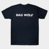 Men Black Print T-shirt White Spray Painted Bad Wolf No-Cut Transfer Paper Print Cotton Tshirt