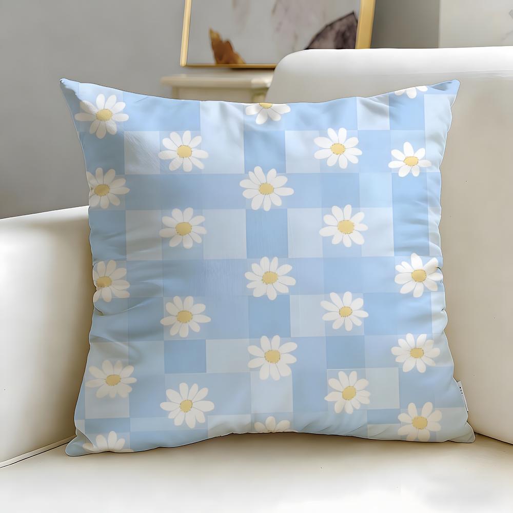 Checkerboard Pattern Cushion Cover Soft EasyWash Pillow Case Versatile for Couch Bed Travel and Office