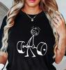 Women's Oversized Funny Workout Graphic T-Shirt Tee with Humorous Stick Figure Lifting Weights Casual Streetwear Gym Sessions