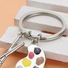 Palette & Paintbrush Keychain Pendant Creative Art Theme Keychain Portable Keychain