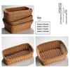 Handwoven Hardness Rattan Wicker Woven Serving Baskets Household Bread Fruit Vegetables Basket Rattan Basket Restaurant Display