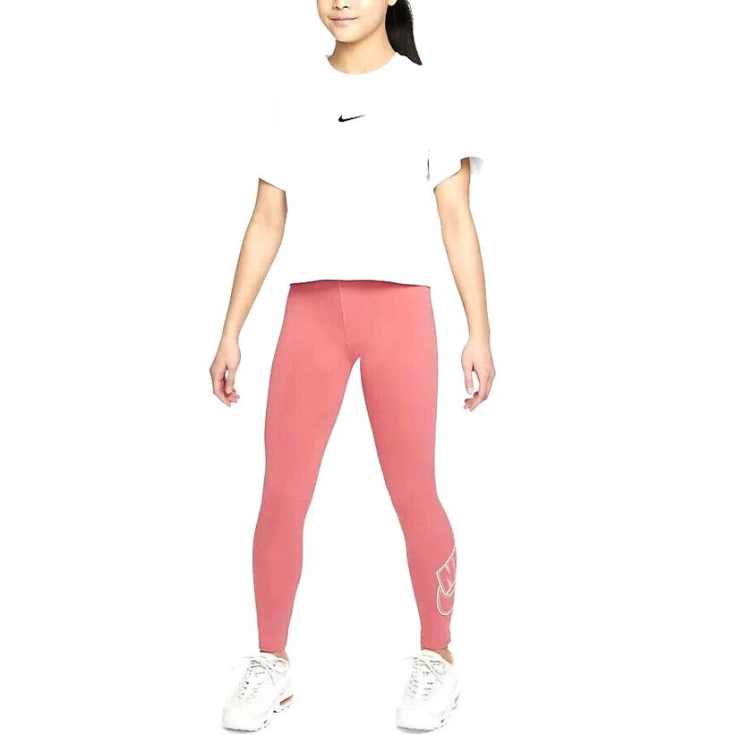 Nike Kids Large Logo Print Slim Fit Sports Pants Kids bottoms Pink DN1853-603