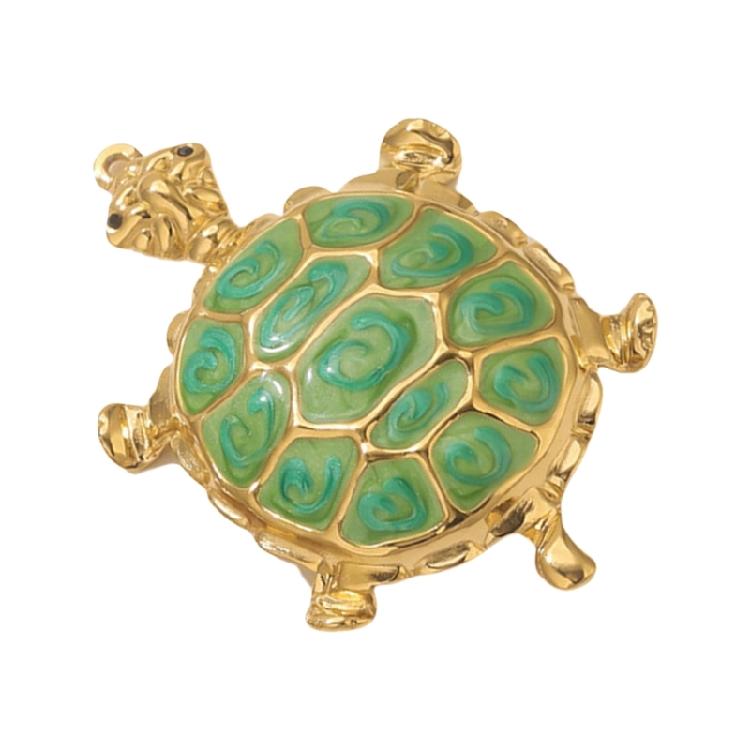 Unique  Turtles Pendant Stainless Steel Charm Colorful Resin Jewelry Accessories For Creative DIY Necklace Projects