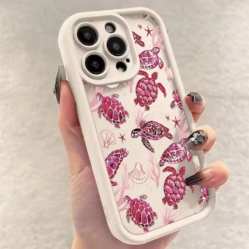 Cute Fashion Turtle Colorful Painting Design Phone Case For iPhone 15 16 Pro Max 14 11 12 13 Pro 7 8 Plus X XR XSMax Soft Cover