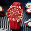 LIGE Neue Mode Herrenuhren Top Marke Luxus Quarz Armbanduhr Mann Sport Rotes Silikon Armbanduhr für Herren Reloj Hombre Chronograph