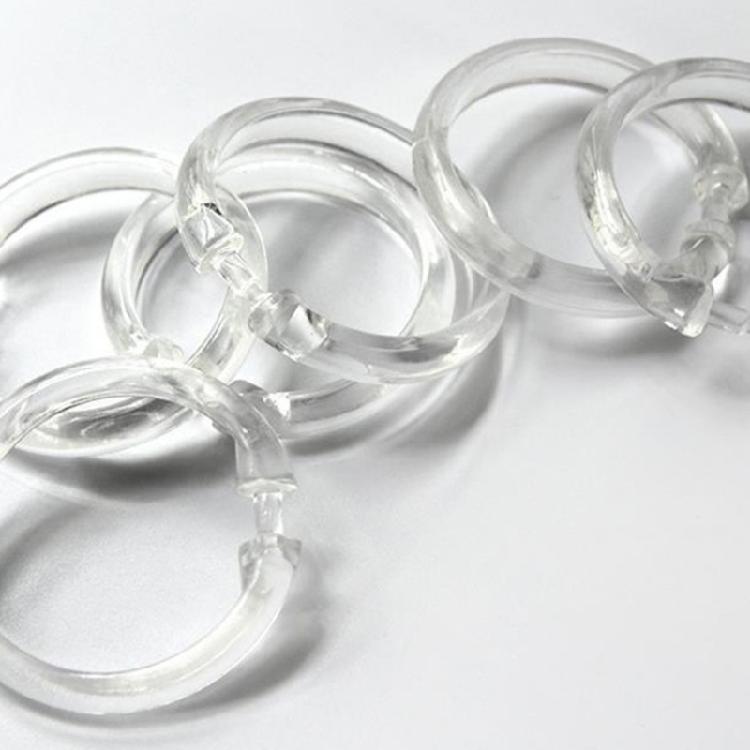 Duschvorhangringe aus Kunststoff, Duschvorhanghaken, O-Form Duschvorhanghakenringe Einfacher Schnappverschluss Duschhaken