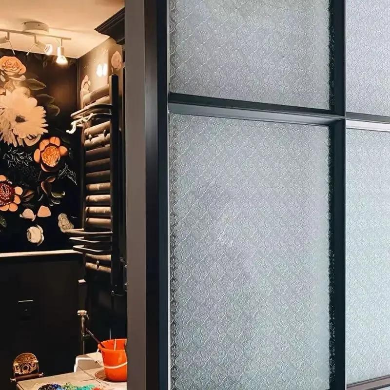 Window Privacy Film Frosted Glass Window Film Static Cling UV Blocking Removable Clings Vinyl Window Coverings for Home