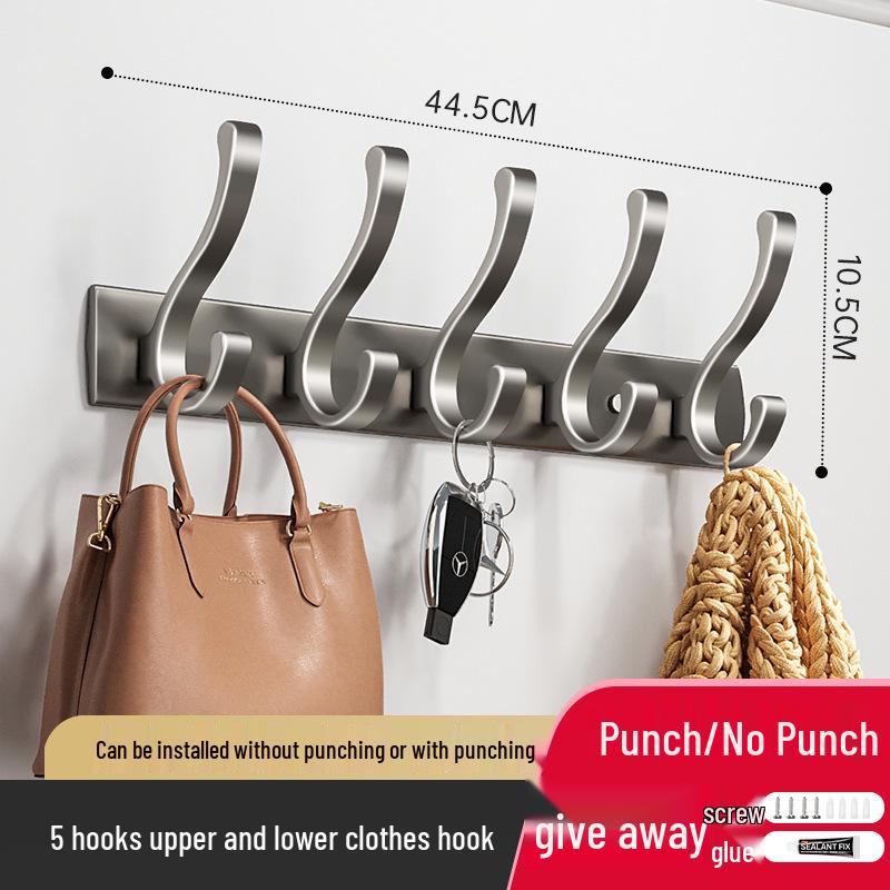 Punch-Free Space Aluminium-Klebehaken für Badezimmer, Küche und zum Aufhängen von Kleidern