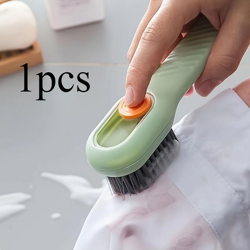 Multifunctional Shoe Cleaning Brush with Liquid Dispenser Durable Plastic Material, Ergonomic Handle, Reusable Soft Bristle Brush for Household Use,