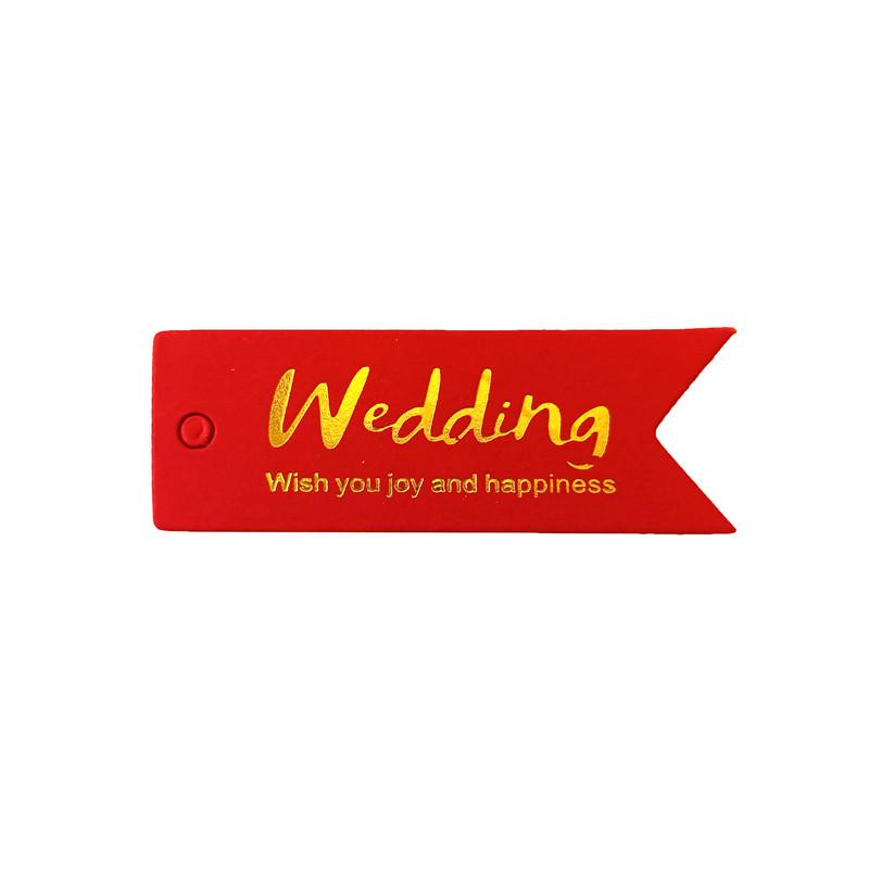 English Hot Stamping Hangtag: 'My Family Has a Happy Gift' Souvenir Decoration Card