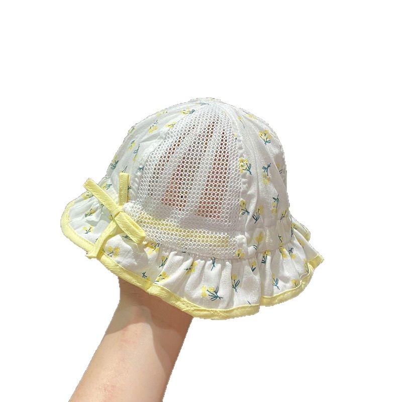 Summer Thin Baby Girl Sun Hat Cute Princess Adjustable Infant Bucket Hat Breathable UV Protection Trendy