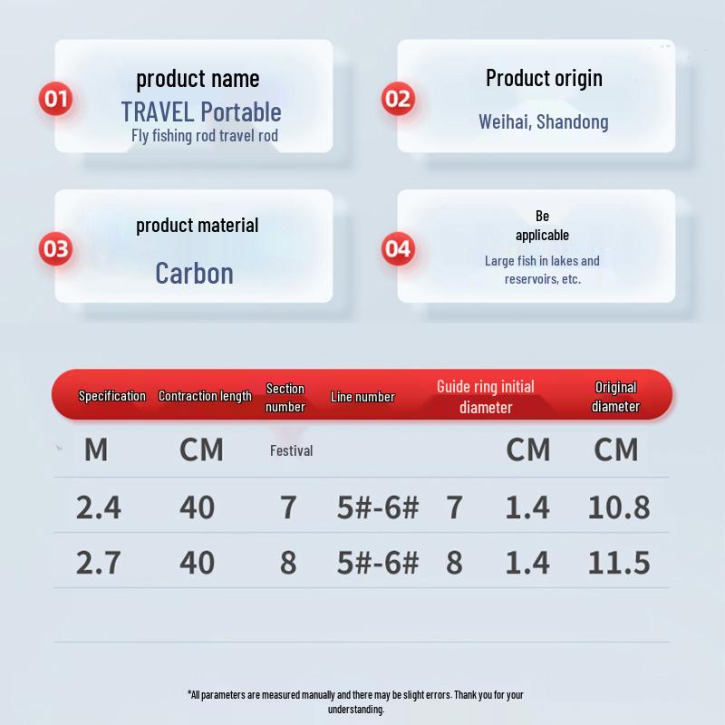 Portable Carbon Fly Fishing Rod 