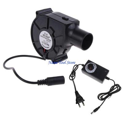 31GJ US/EU Plug BBQ Fan Air Blower 12V Large Air 110V 220V AC Powered Fan Variable Speed Controller Barbecue Tool