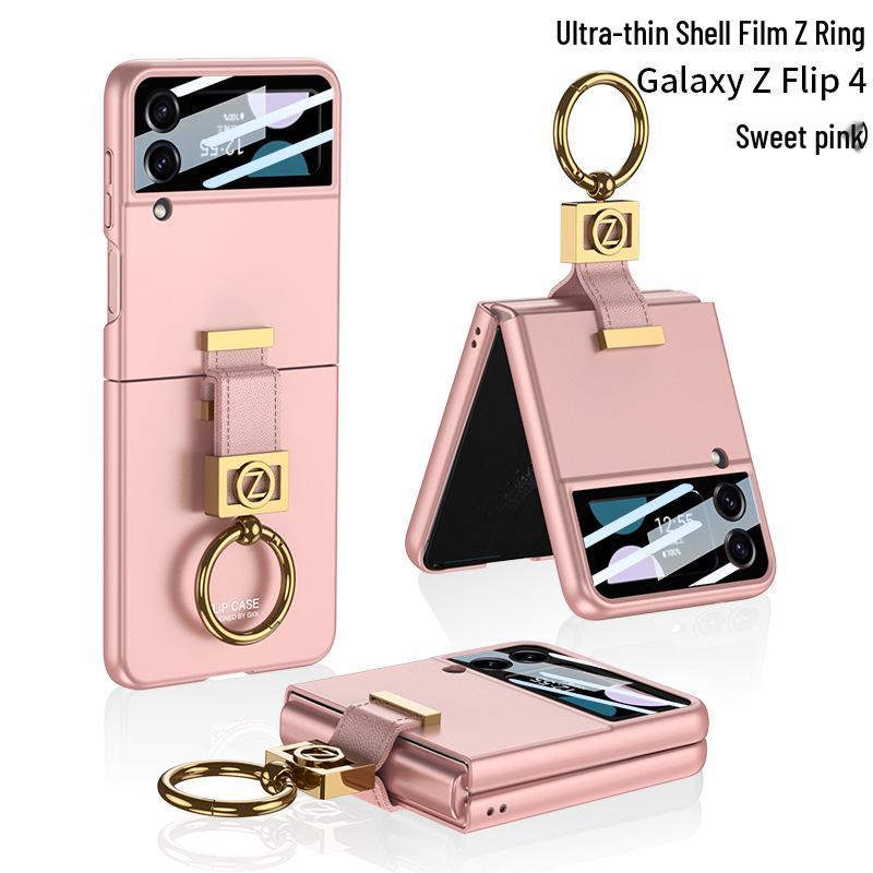 Samsung Flip4 Cross-border Compatible Frosted Hard Case with Z Ring Buckle