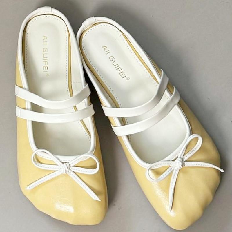 Fashion Sweet Bow Round Toe Women Sandals Narrow Band Non-slip Flat Sandals Summer Fashion Comfortable Patent Leather Mary Jane Shoes