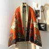 Double-Sided Women's Winter Ink Painting Snood: Imitation Cashmere Scarf for Air-Conditioned Rooms.
