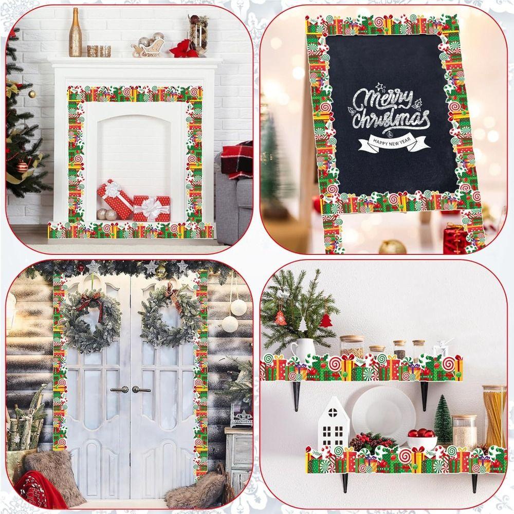 Self-Adhesive Border Decorative Sticker Christmas Tree Chalkboard Board Border  Chalkboard