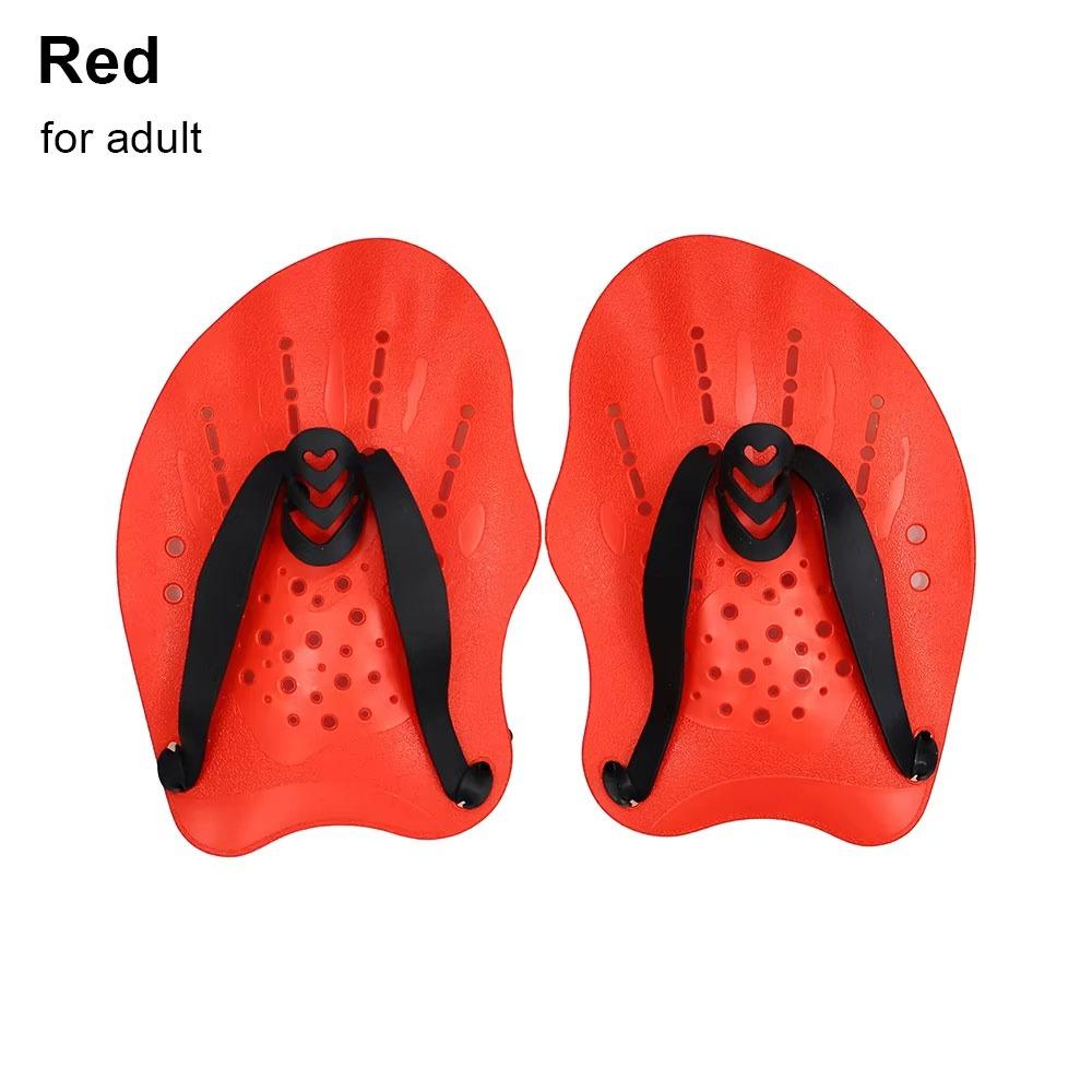 1Pair Freestyle Swim Paddles With Silicone Straps Kids/Adult Swimming Frog Paddle Adjustable Hands Fins Flippers