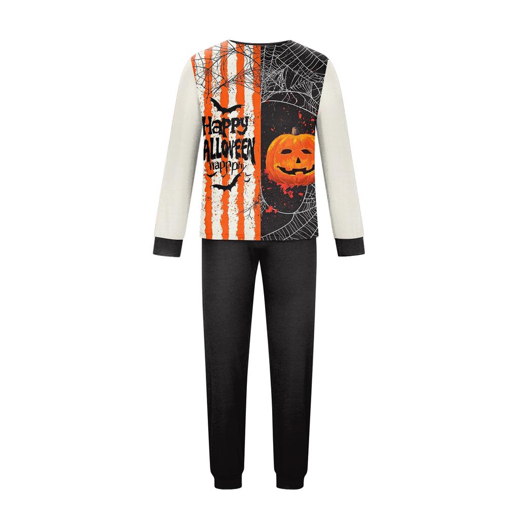 Family Matching Halloween Print Loungewear Set Long Sleeve Top and Pants for Parent and Child