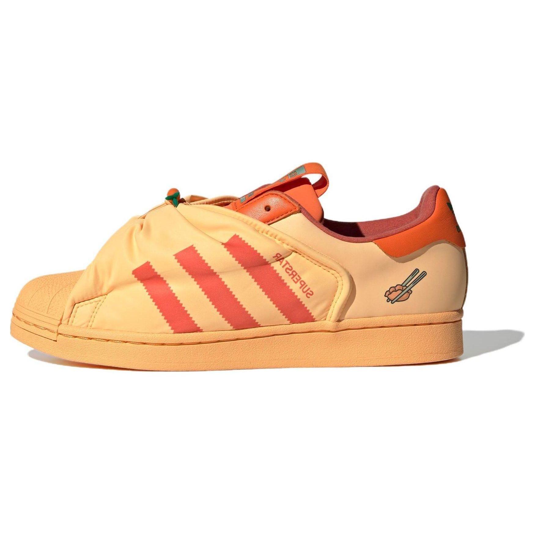 

Adidas Originals Melting Sadness X Superstar Leather Comfortable Versatile Durable Breathable Low-Top Sneakers Unisex Sneakers Orange ID9475 46
