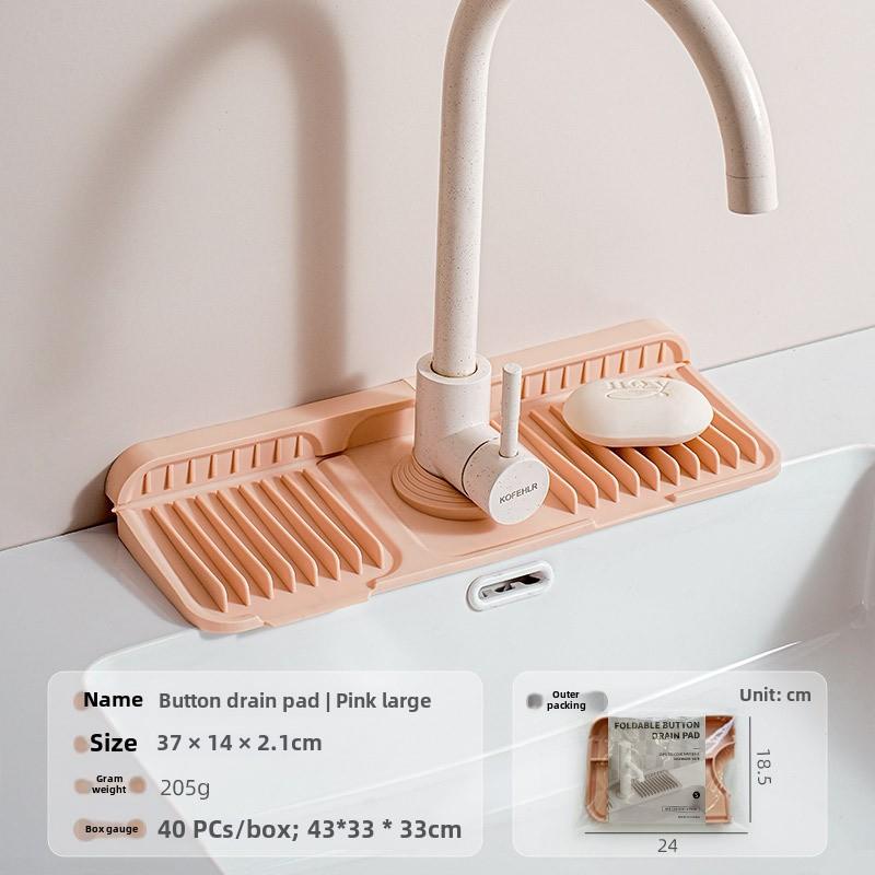 Anti-Slip Silicone Faucet Drain Mat Customizable Kitchen Sink Storage Solution