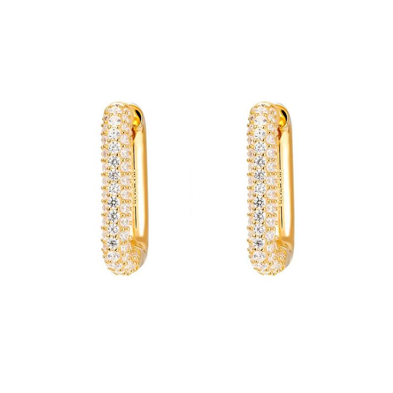 CRMYA Copper Gold Plated Earring Set For Women Color CZ Zircon Piercing Clip Hoop Dangle Earrings For Women Jewelry Wholesale