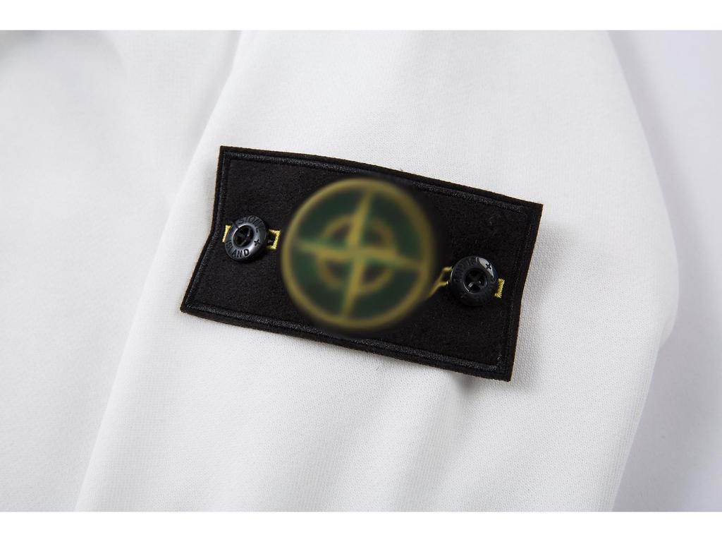 Unisex jednobarevná mikina s kulatým výstřihem, nášivkou a dlouhým rukávem